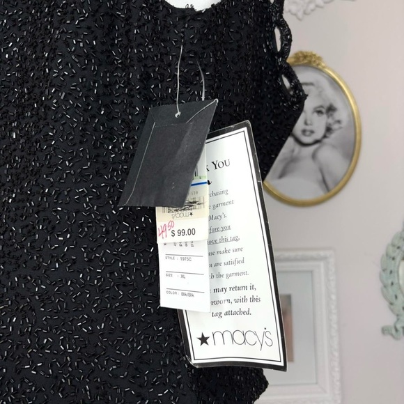 J Kara Black beaded formal Tank Top - Picture 7 of 8